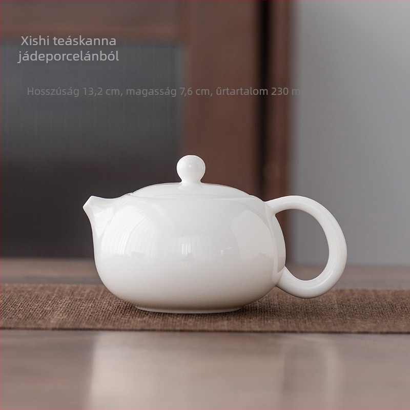 Xishi teáskanna fehér porcelánból, kerámia Gongfu teás készlet, égésvédő, szűrő, otthoni teakészítéshez