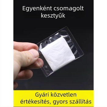 Egyszer használatos, átlátszó, vastagabb polietilén kesztyűk étkezéshez, egyedi csomagolásban, homár evésére és pizza kiszállítására