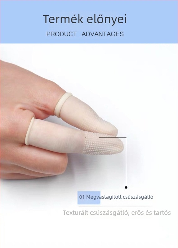 100 darab narancssárga egyszer használatos ujjvédő latex textúrájú, csúszásmentes, vastagított és tartós