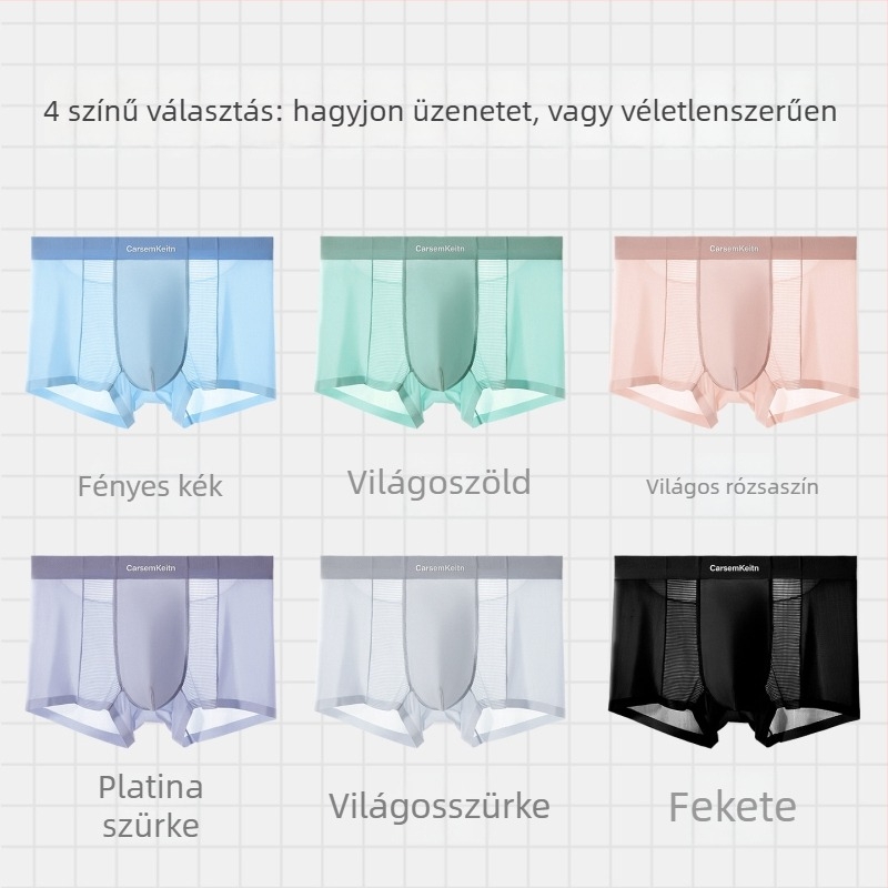 Jégselyem férfi boxeralsó, légáteresztő, antibakteriális, divatos fiataloknak, ajándékdobozban