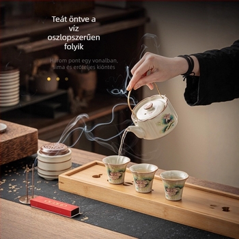 Deding kínai stílusú Xiangfei Ru Kiln teáskészlet Gongfu teához, aromaterápia, praktikus ajándékkészlet irodai használatra