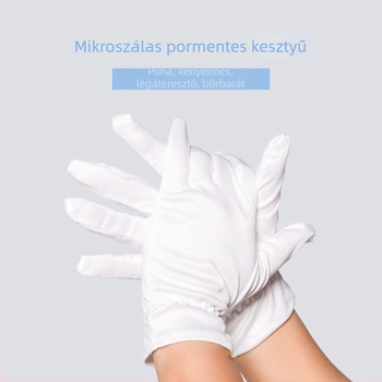 Antisztatikus mikroszálas pormentes kesztyű, elastikus csuklóval, ékszerek kezeléséhez