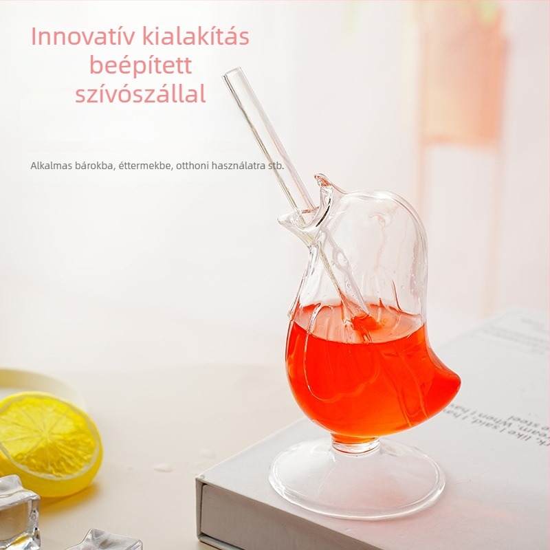 Kézzel fújt kristály pohár aranyos madár és medve mintával, gyümölcsléhez és tejes teához, testreszabható ajándék nőknek