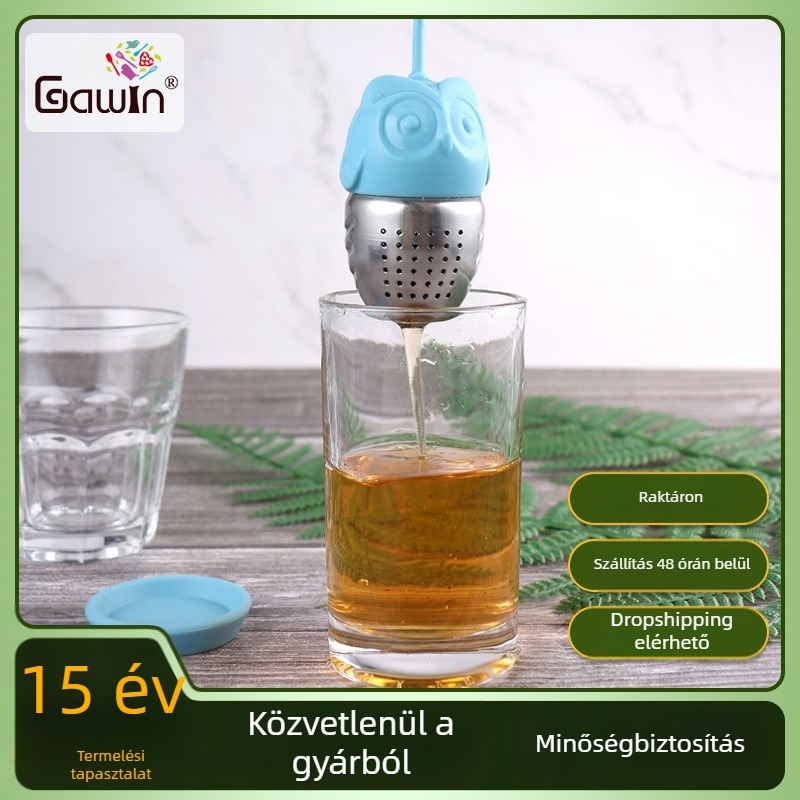 Bagoly alakú teainfúzor rozsdamentes acél 304 és élelmiszer-minőségű szilikonból
