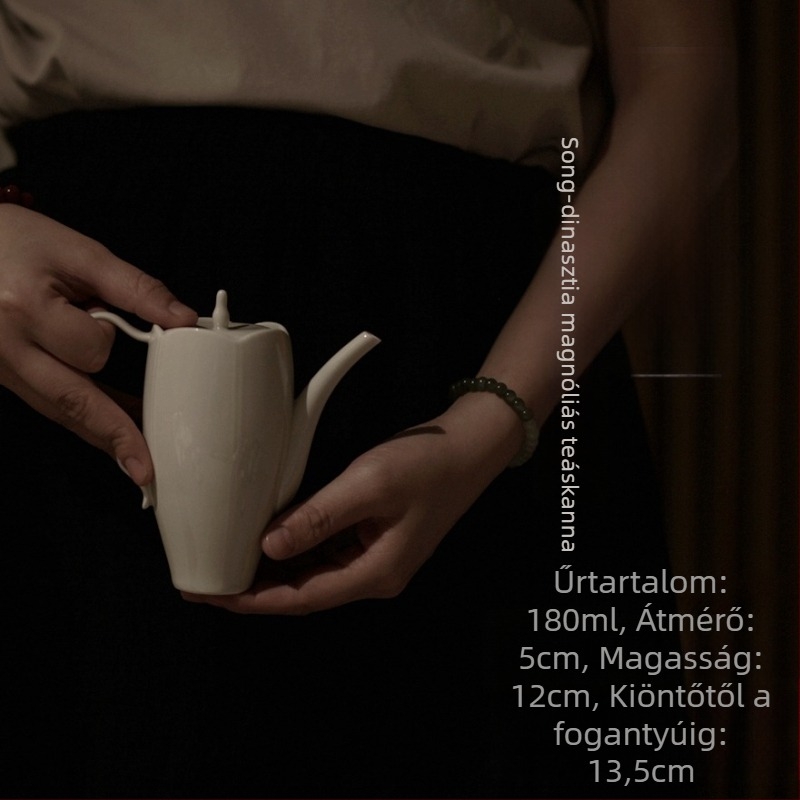 Gongfu teáskanna kerámia szűrővel, tudós stílusú Song-dinasztia, szürke magnólia színben