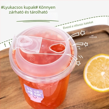 Tejes tea pohár, 480 ml, újrahasznosítható PET műanyag pohár dekoratív matricával