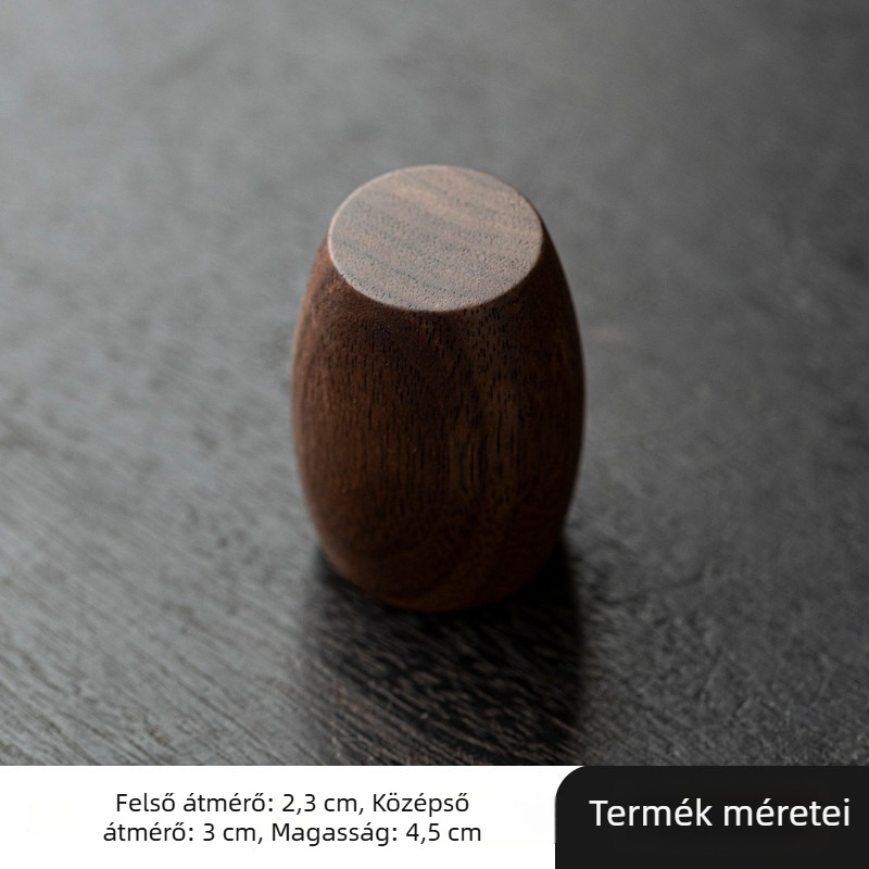 Fekete diófa teáskanna fedő tartó, tömörfa, retro teás készlet kiegészítő