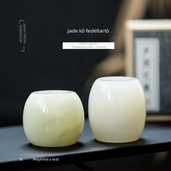 Japán stílusú tea ceremónia kiegészítők: ovális teáskanna fedél és dekoratív fedél tartó az asztalhoz