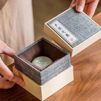Japán stílusú tea ceremónia kiegészítők: ovális teáskanna fedél és dekoratív fedél tartó az asztalhoz