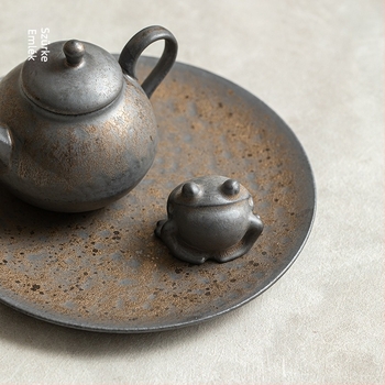 Arany teaállatka kerámia, zen dekoráció a teaceremóniához