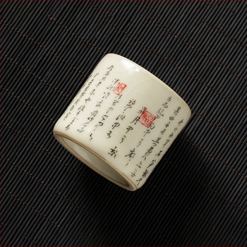 Zisha agyagból készült fedél- és teáskanna tartó, tinta bambusz mintával, retro stílus, kiegészítők a Kung Fu teáskészlethez