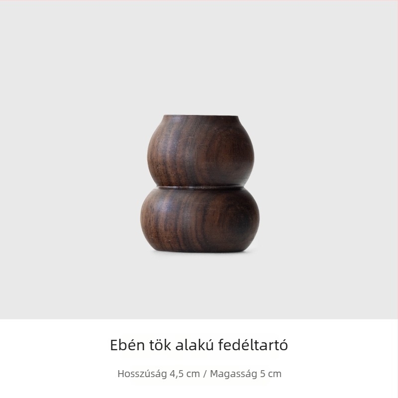 Antik stílusú, kreatív tök alakú fedőalátét teaceremóniához, ebonfa