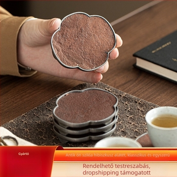 Új stílusú ősi kő tea alátét, hőszigetelő párna, kreatív kő teáskanna alátét, teás tál fedél, tea ceremóniája kiegészítők