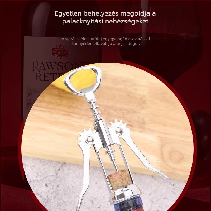 Zinkötvözet üvegnyitó, dugóhúzóval, multifunkcionális, hordozható konyhai eszköz tengeri csikó alakú késsel