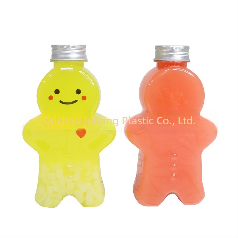 500 ml átlátszó műanyag üveg Gingerbread Man dizájnnal italokhoz