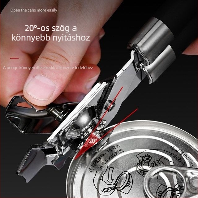 Multifunkcionális konzerv- és üvegnyitó, konyhai eszköz, kézi működtetéshez