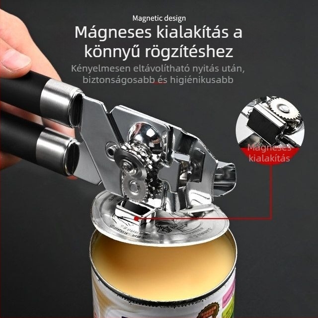Multifunkcionális konzerv- és üvegnyitó, konyhai eszköz, kézi működtetéshez