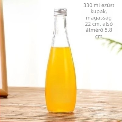 Kreatív, átlátszó üvegpalack 330 ml és 500 ml italokhoz, gyümölcslevekhez és tejteához — üres palack
