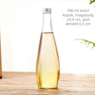 Kreatív, átlátszó üvegpalack 330 ml és 500 ml italokhoz, gyümölcslevekhez és tejteához — üres palack