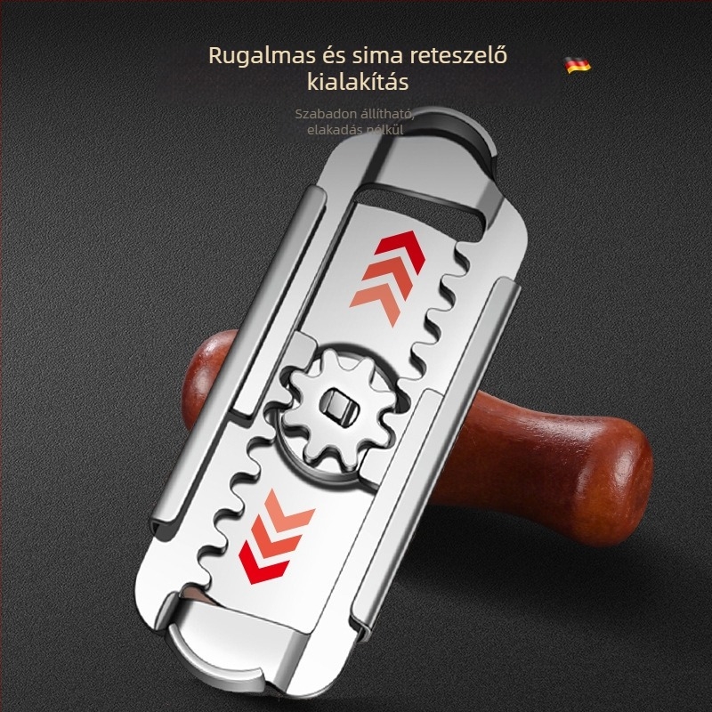 Többfunkciós nyitó: konzerv, üveg és befőttesüveg fedél nyitója; rozsdamentes acélból, hordozható.