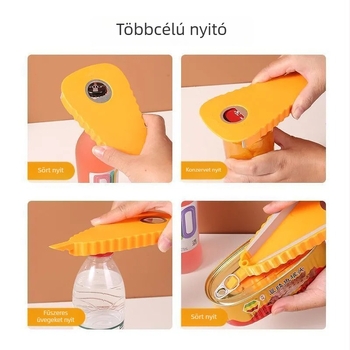 Multifunkciós üveg- és konzervnyitó, hordozható, japán stílusú forgó kupaknyitó