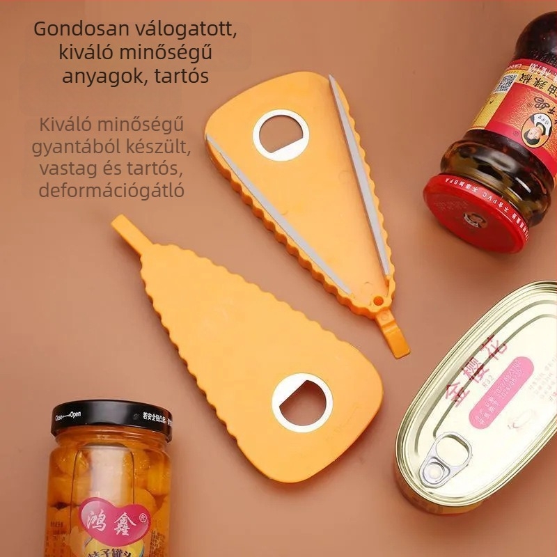 Multifunkciós üveg- és konzervnyitó, hordozható, japán stílusú forgó kupaknyitó
