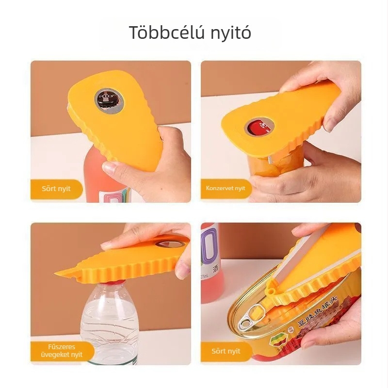 Multifunkciós üveg- és konzervnyitó, hordozható, japán stílusú forgó kupaknyitó