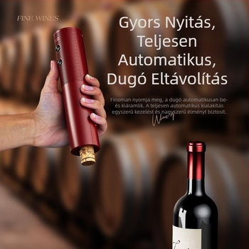Többfunkciós elektromos bornyitó, műanyag, USB újratöltésű, otthoni használatra