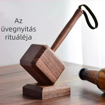 Thor kalapácsa formájú sörnyitó — faanyagból készült, mágneses, személyre szabható, otthoni dekoráció