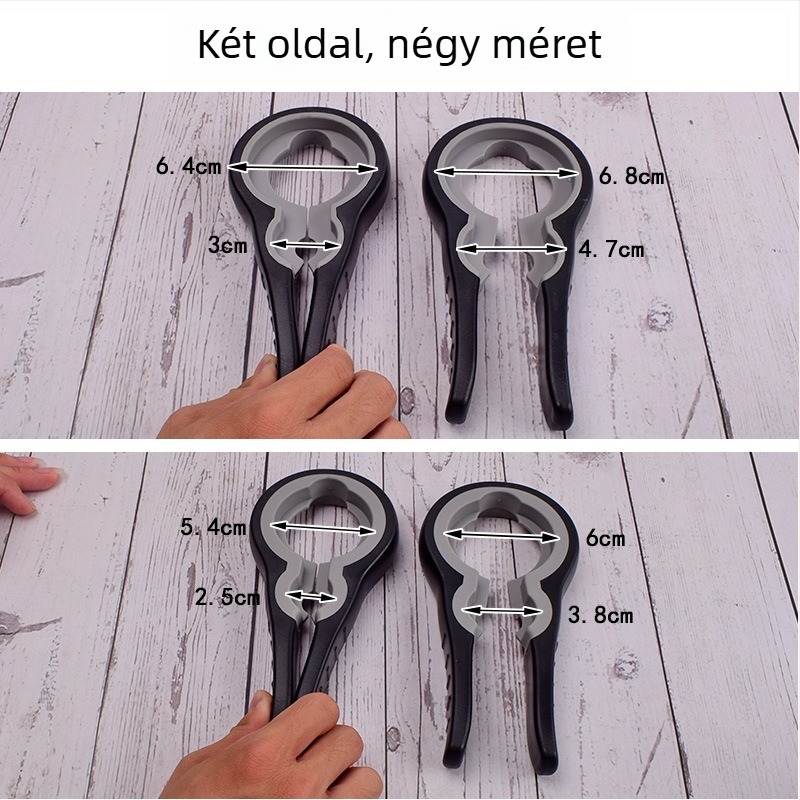 4 az 1-ben multifunkciós kupaknyitó vastag fogantyúval – üveg- és konzervnyitó