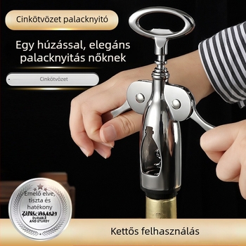 Multifunkcionális üvegnyitó cink-ötvözetből készült, bor és sör nyitására, hordozható otthoni használatra
