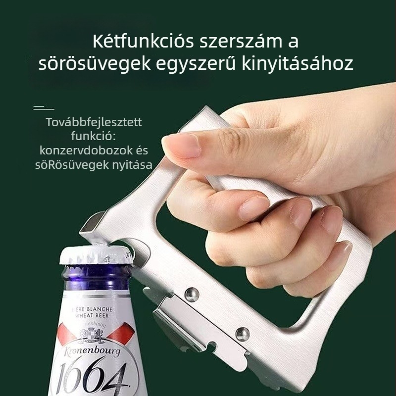Multifunkcionális rozsdamentes acél üveg- és konzervnyitó, japán stílusú konzervnyitó kés, hordozható és könnyen használható