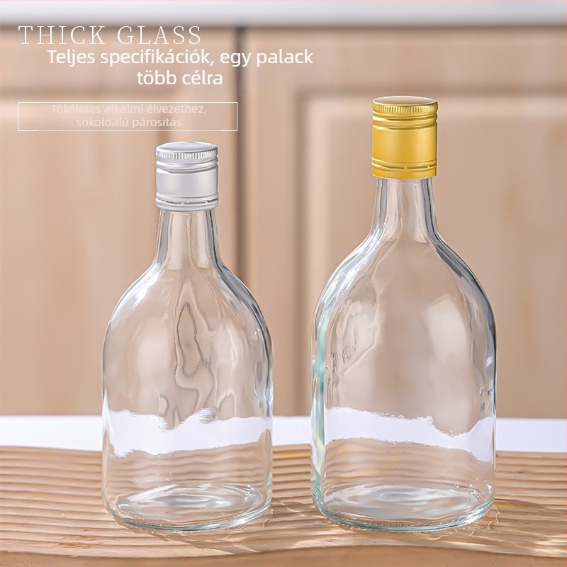 Átlátszó üveg gyümölcsborhoz, üveg gyümölcsléhez és italokhoz, házi készítésű borhoz kupakkal zárva, 500 ml vagy 375 ml