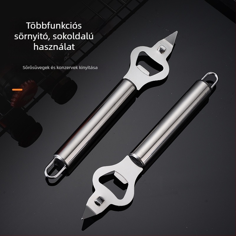 Rozsdamentes acélból készült multifunkcionális üveg- és konzervnyitó kés
