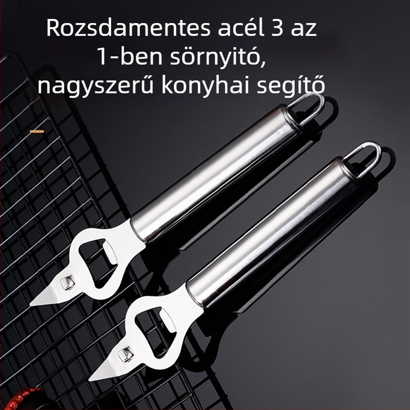 Rozsdamentes acélból készült multifunkcionális üveg- és konzervnyitó kés