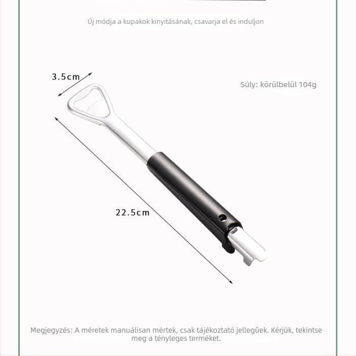 Többfunkciós rozsdamentes acél üveg- és konzervnyitó csavarható fedéllel – univerzális konyhai eszköz