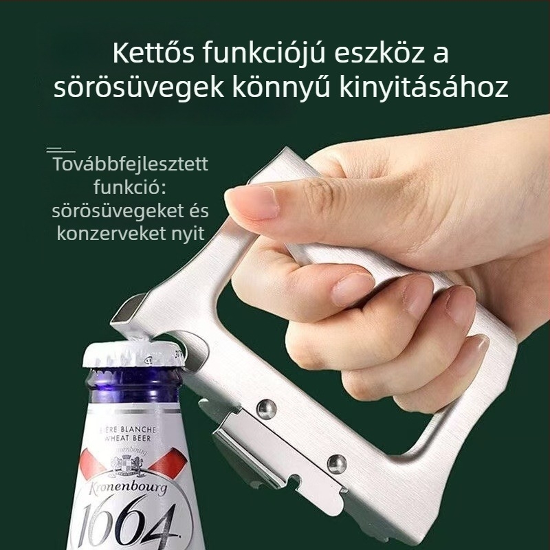 Univerzális sörnyitó készlet, multifunkcionális rozsdamentes acél nyitóeszközök konzerv- és üvegnyitáshoz, prémium minőség