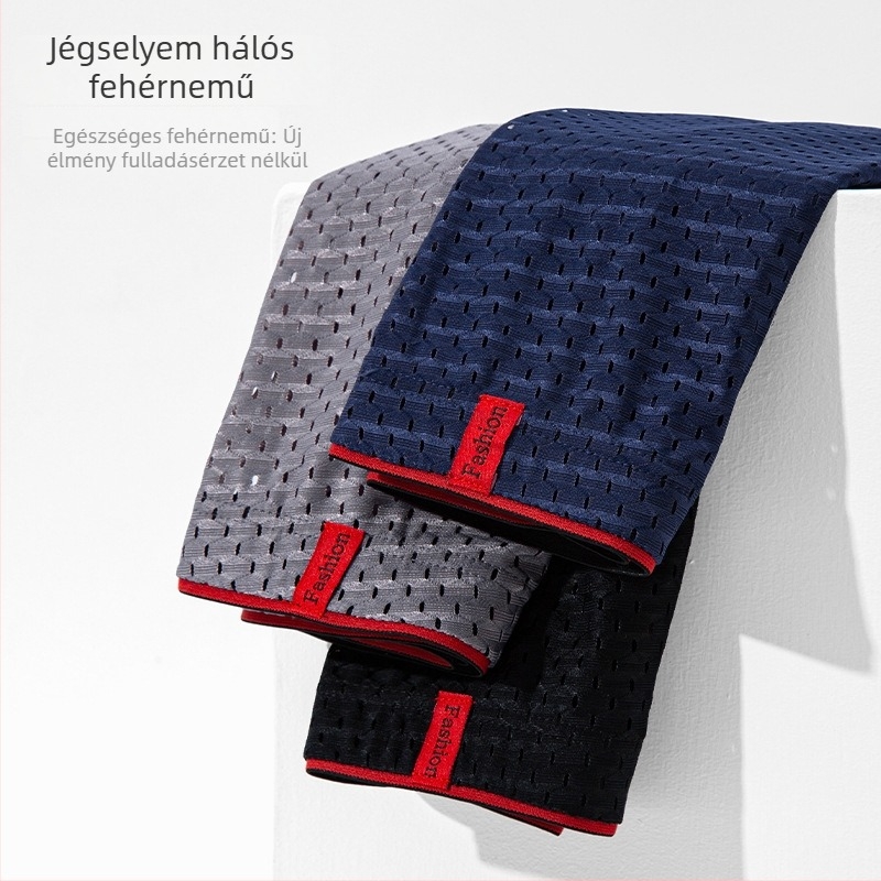 Férfiaknak készült vékony ice silk hálós boxeralsó, lélegző és antibakteriális