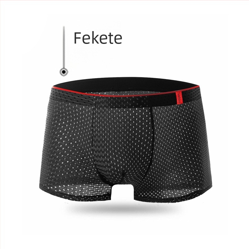 Férfiaknak készült vékony ice silk hálós boxeralsó, lélegző és antibakteriális