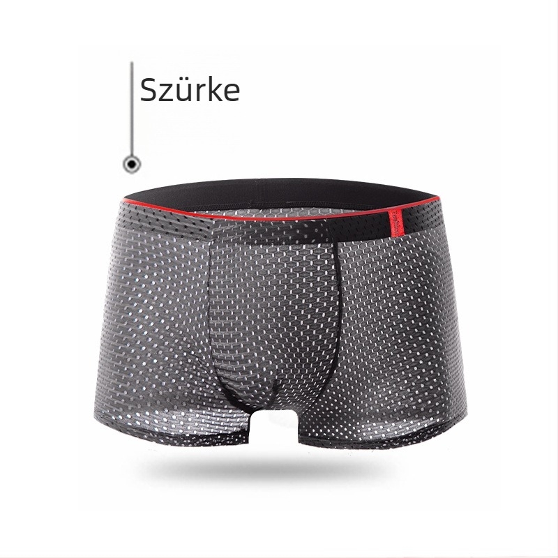 Férfiaknak készült vékony ice silk hálós boxeralsó, lélegző és antibakteriális
