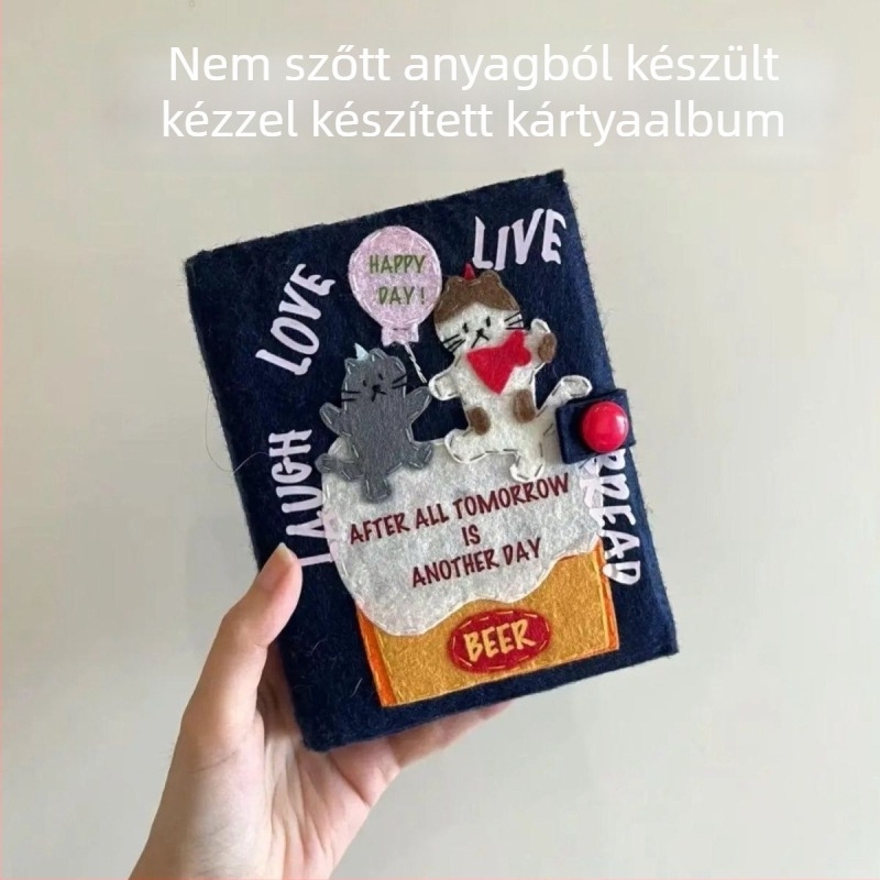 3 hüvelykes kártyákhoz készült nem szőtt anyagú fotóalbum cirkuszi aranyos állatokkal – notesz Polaroid fotók tárolására
