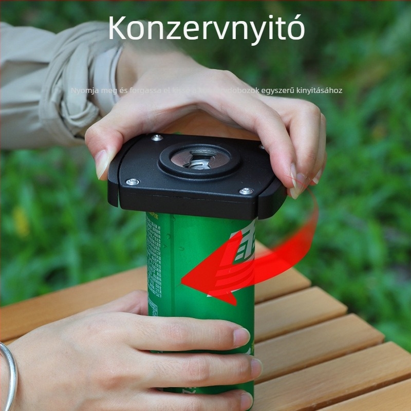 Hordozható, többfunkciós konzerv- és üvegnyitó ABS-ből és rozsdamentes acélból, kóla és sör számára