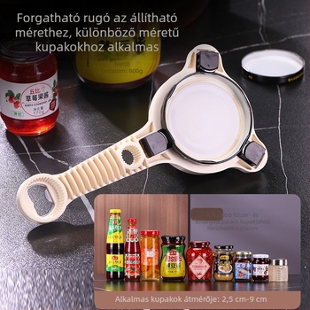 Többfunkciós kézi üveg- és konzervnyitó szilikon markolattal