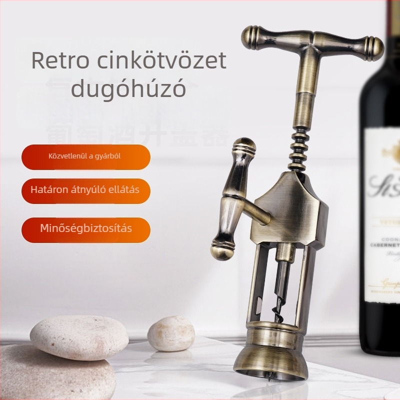 Vintage dugóhúzó vörösborhoz, cinkötvözetből, több stílusban, hordozható