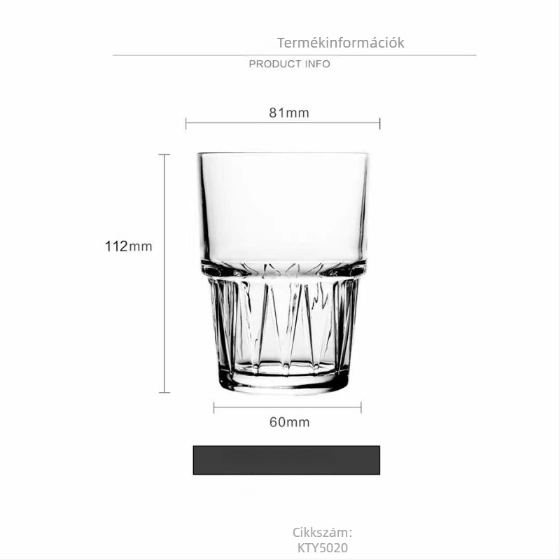 Lizun üveg pohár háztartási használatra, hőálló, 301–400 ml, tea, víz, gyümölcslé, sör és whisky