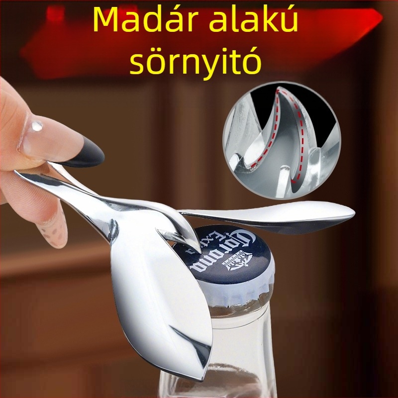 Madár alakú sörnyitó, lebegő madár – fém kreatív dekoráció