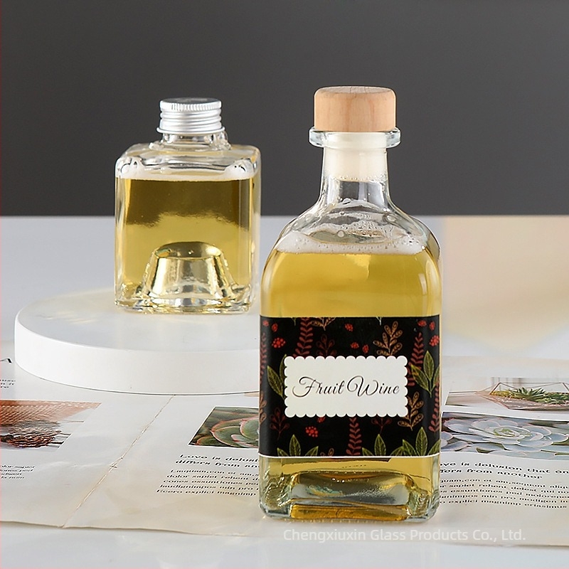 150 ml-es négyzet alakú üveg italokhoz, üres, kreatív dizájn; 300 ml-es hideg kivonatú gyümölcsboros üveg és enzimsz…üveg