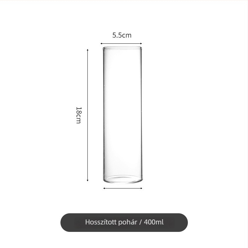 Japán stílusú egyenes koktél pohár, átlátszó boroszilikát üveg, 301–400 ml, modern minimalista kialakítás
