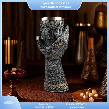 Középkori európai lovag goblet, személyre szabható kézben tartható boros pohár, retro stílusú bár dekoráció, 201–300 ml
