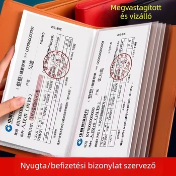 Nagy kapacitású kártyatartó, rekeszekkel a kártyákhoz, névjegykönyv, hordozható gyűjtemény-könyv és jegytároló táska
